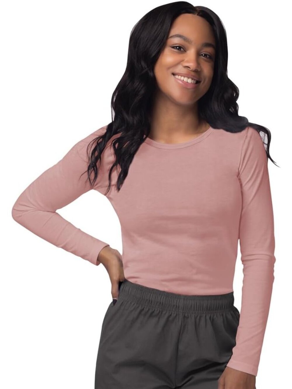 Women's Long-Sleeve Comfort Underscrub Tee, Scrubs Undershirts